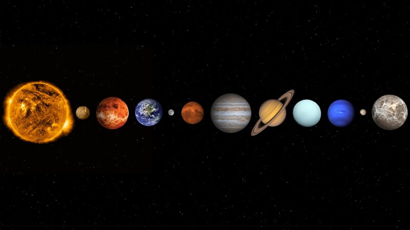 Solar System Planets — Black, Serene