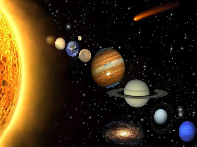 Solar System Planets — Black