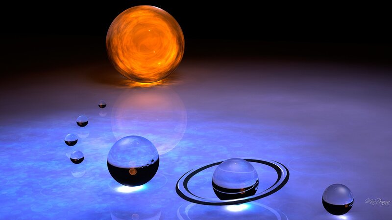 Solar System Planets — Blue, Dramatic