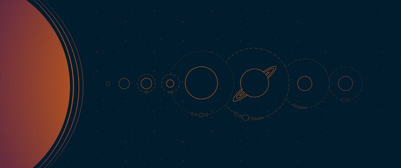 Solar System Planets — Dark Blue, Serene, Night