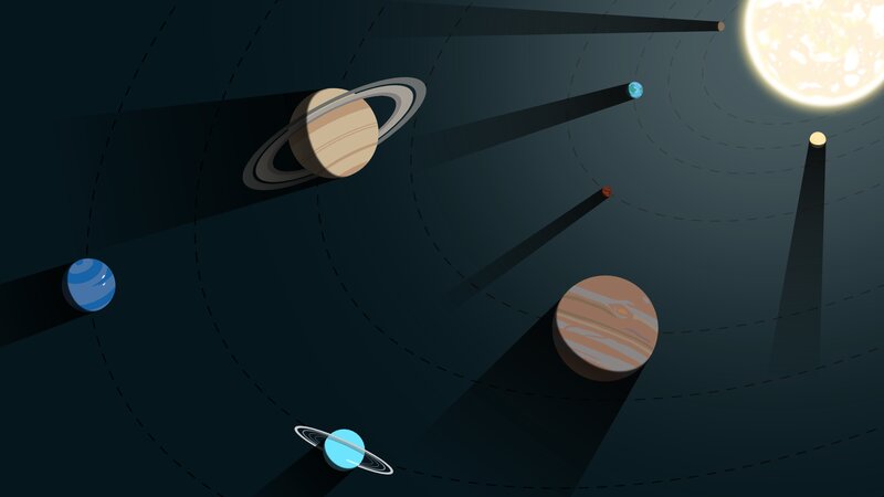 Solar System Planets — Dark Blue