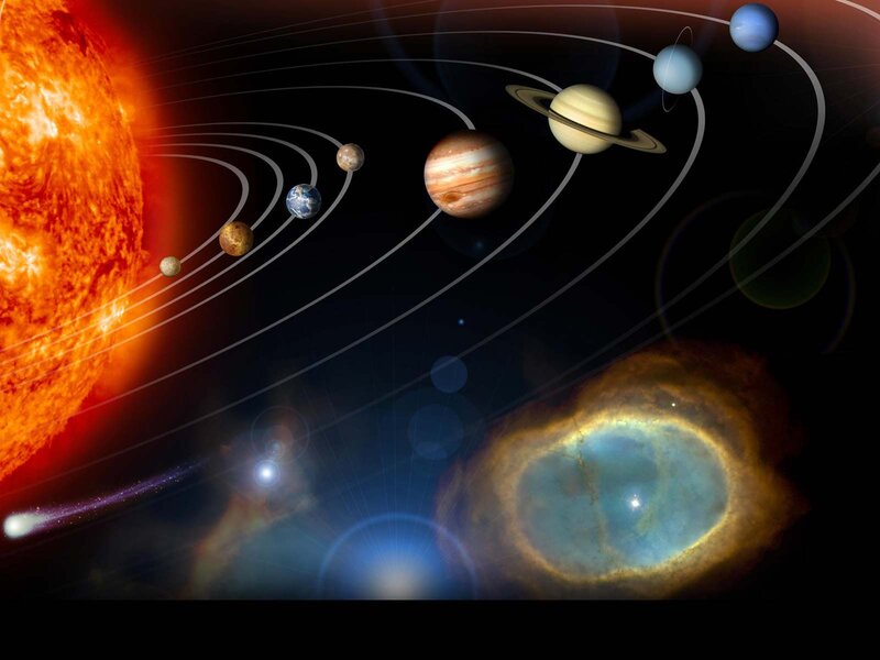 Solar System Planets — Orange, Dramatic, Digital Art, Sun