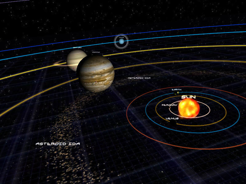 Solar system planets orbiting sun