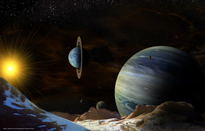 Solar system planets scene