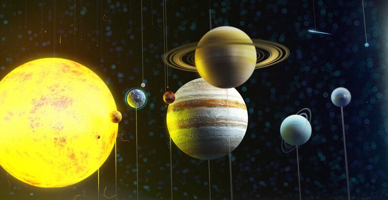 Solar System Planets — Yellow, Cosmic, Night