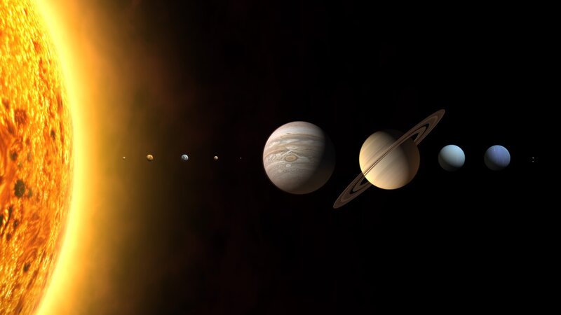 Solar System Planets — Yellow, Dramatic, 3d Render, Sun