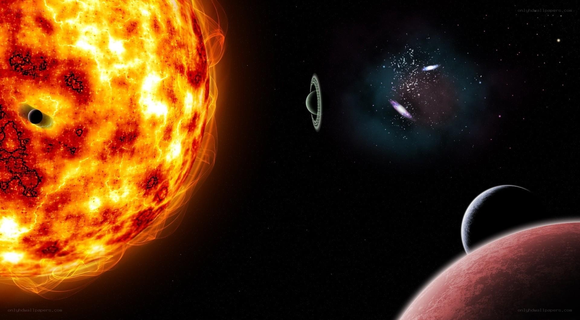 solar system with planets