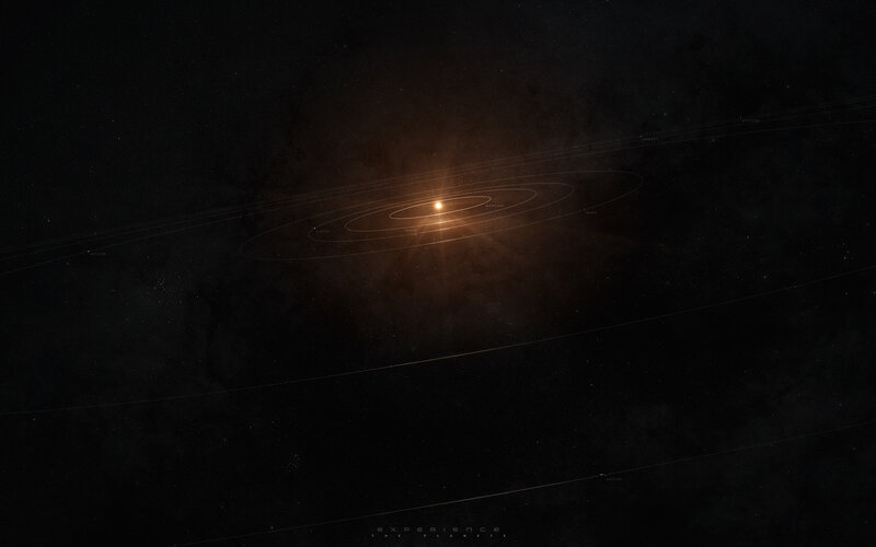 Solar System with Planets — Black, Dramatic, Night