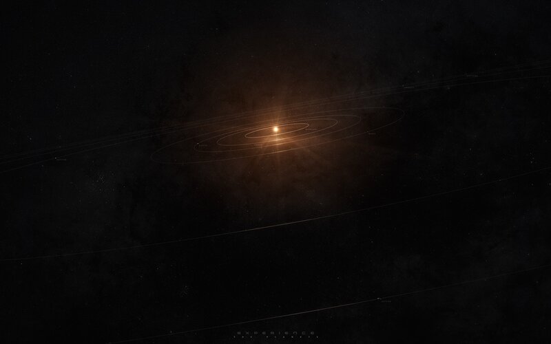 Solar System with Planets — Black, Dramatic