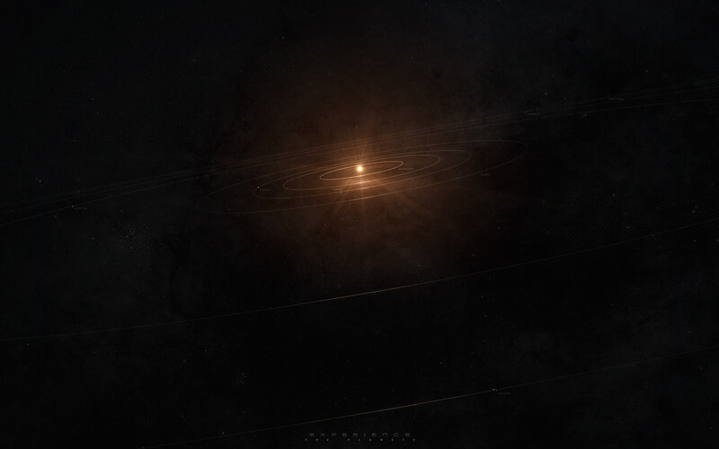 Solar System with Planets — Black