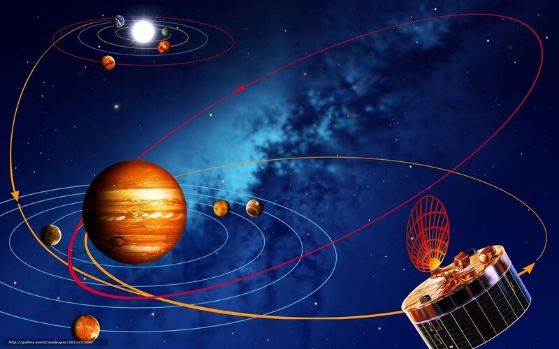 Solar system with spacecraft