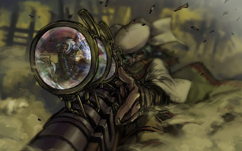 Soldier Aiming Rifle — Brown, Tense, Digital Art, Scope