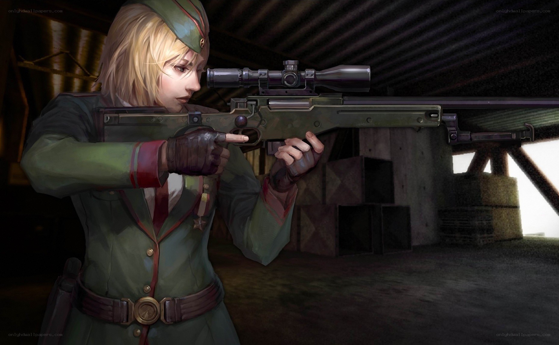 soldier aiming sniper rifle