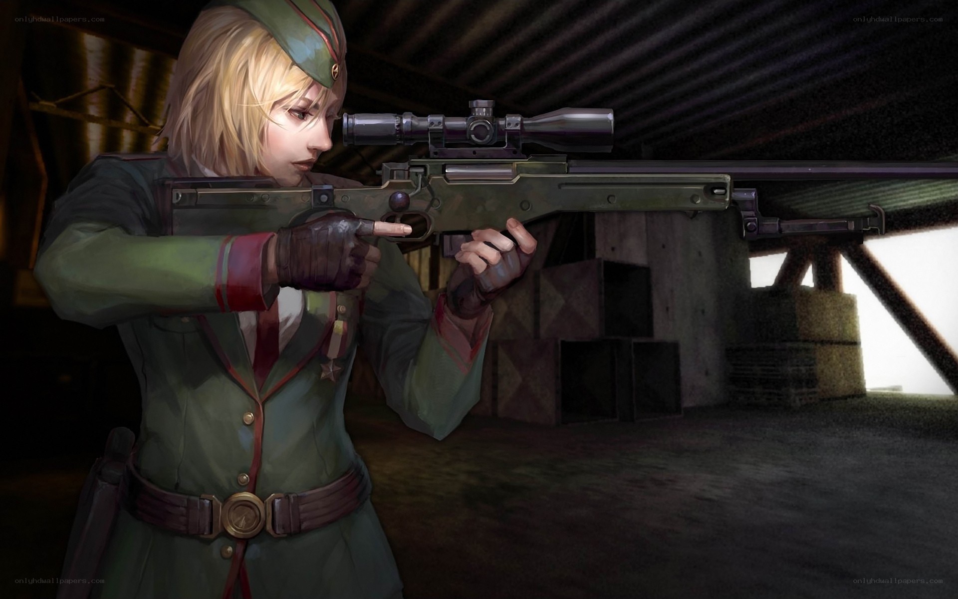 soldier aiming sniper rifle
