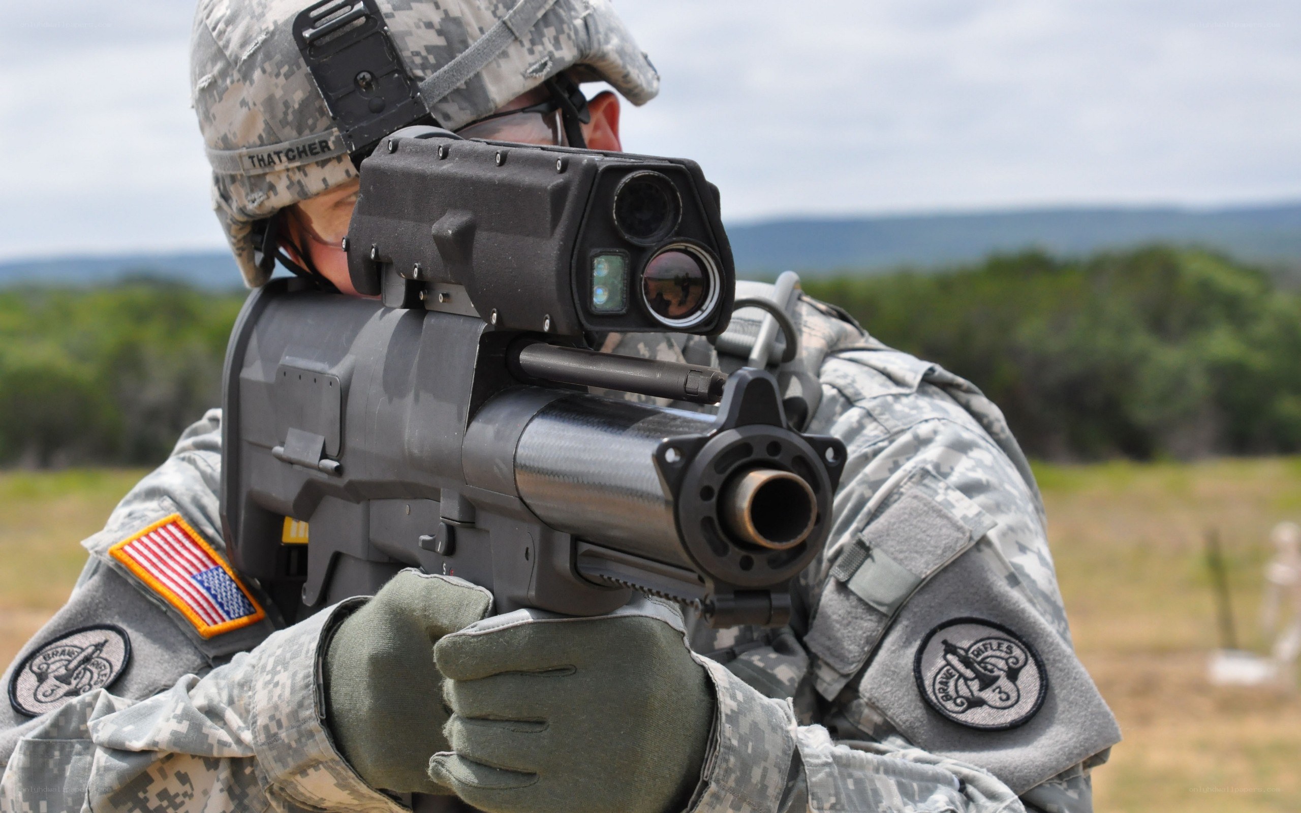 Soldier aiming weapon