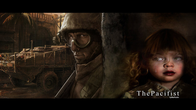 Soldier and Child — Brown