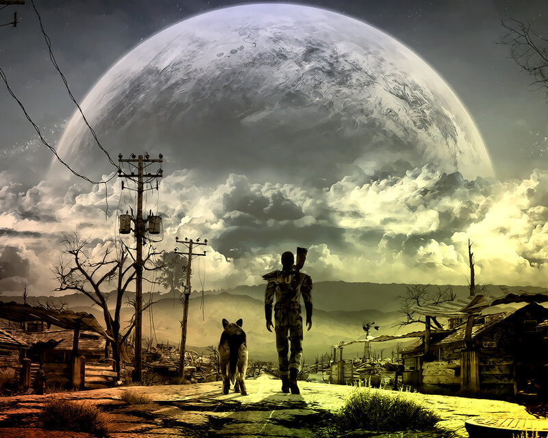 Soldier and Dog — Gray