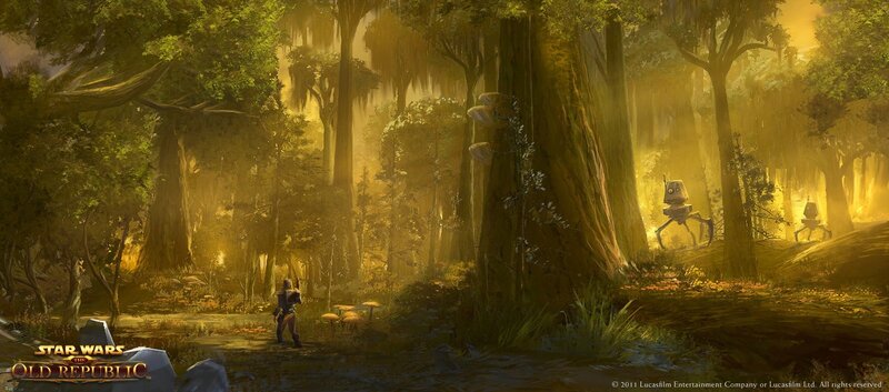 Soldier and Droids in Forest