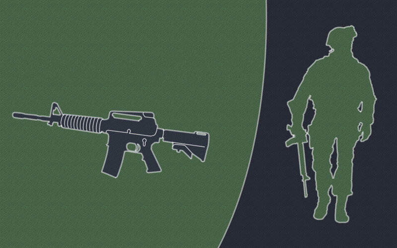 soldier and rifle illustration