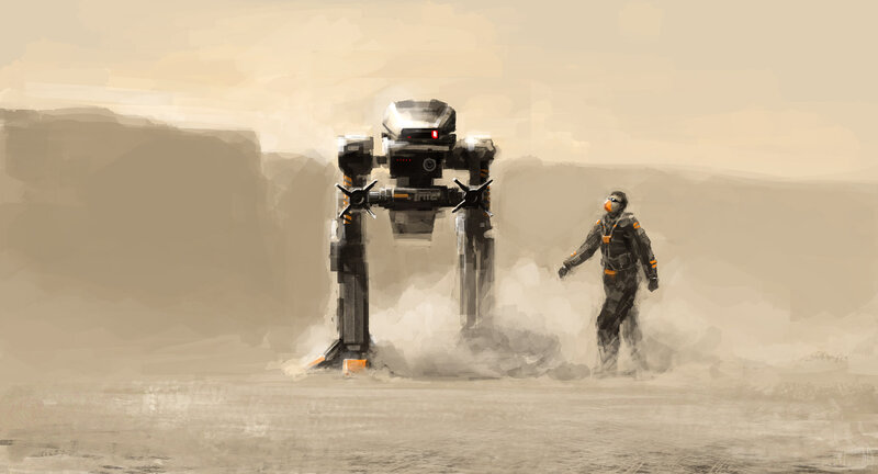 Soldier and Robot — Brown