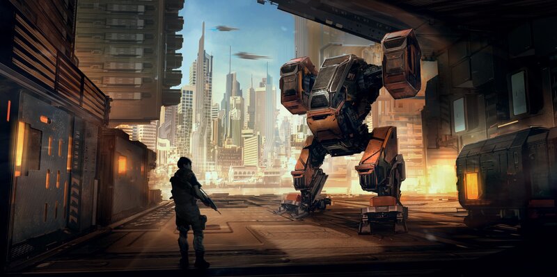 Soldier and Robot — Orange
