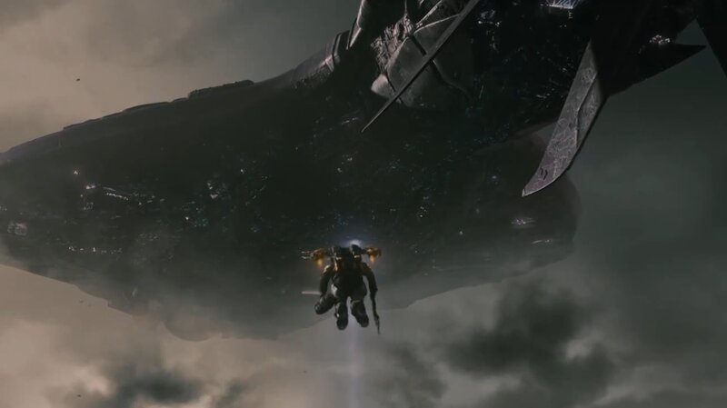 soldier approaching alien ship