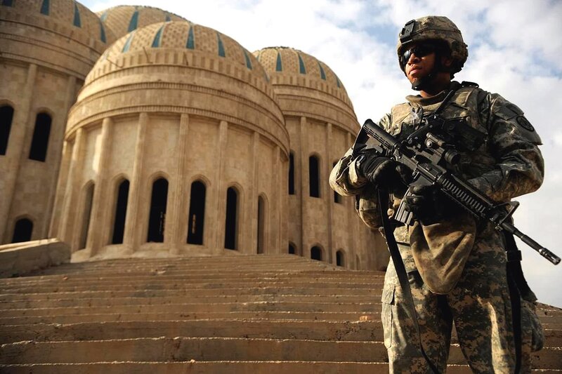 Soldier at a domed building