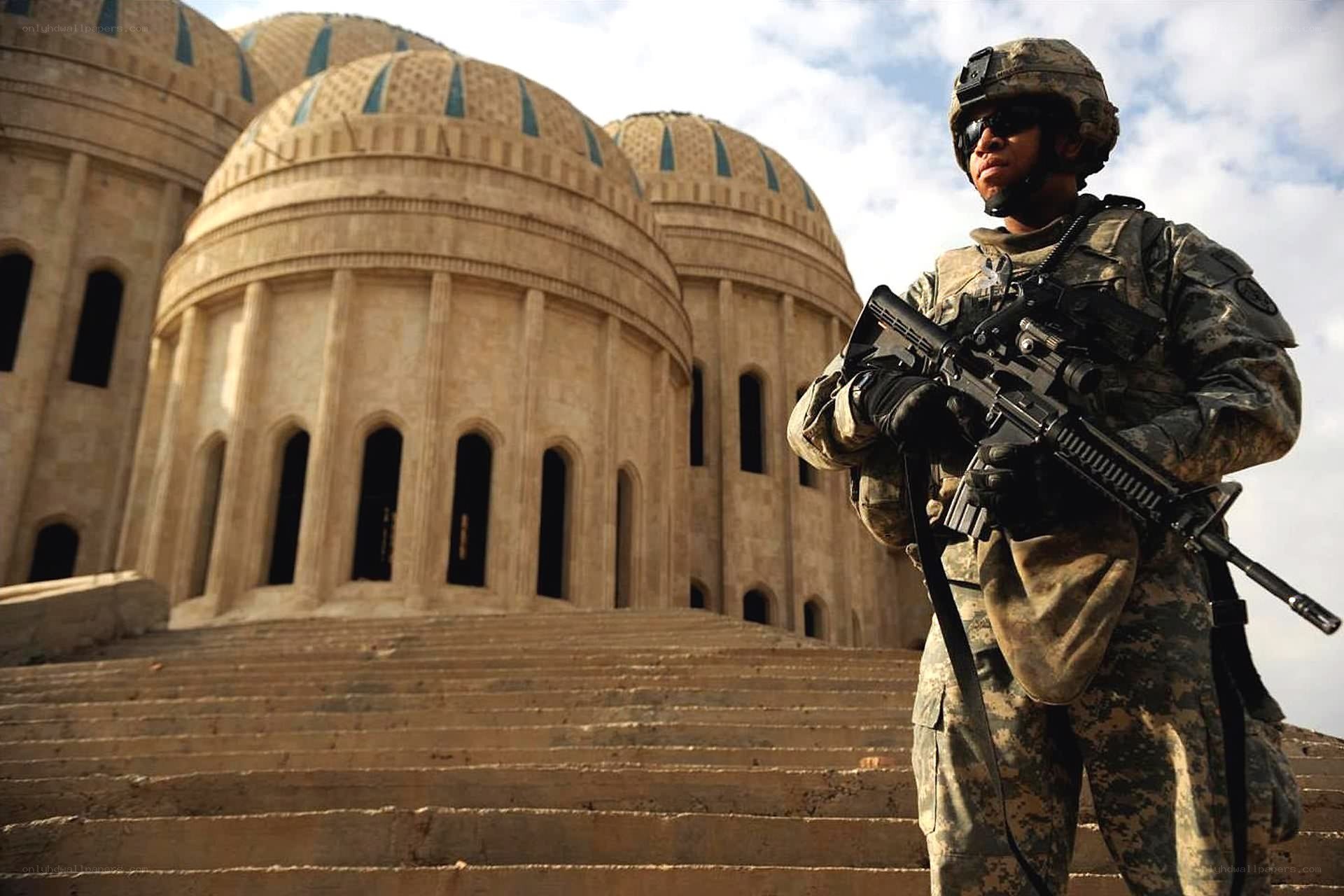 Soldier at a domed building