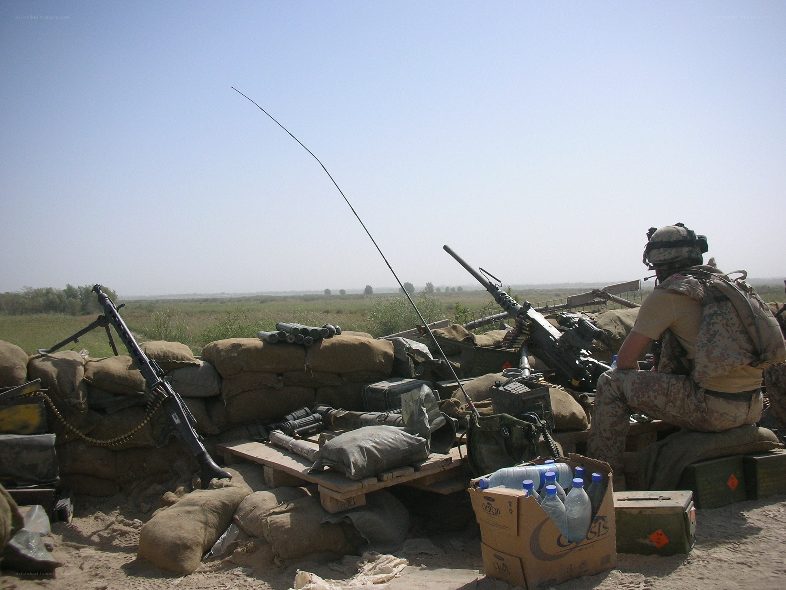 Soldier at a fortified position