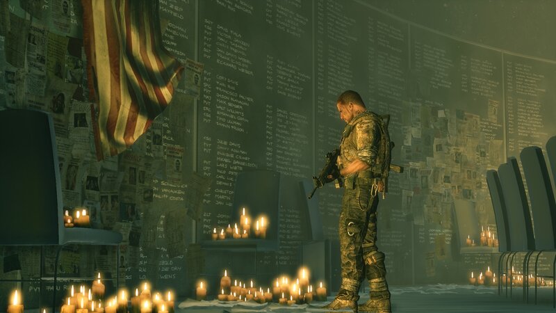 Soldier at Memorial — Green