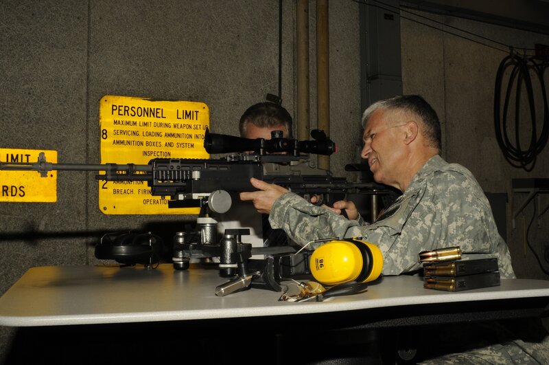 Soldier at rifle range