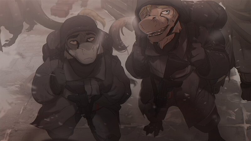 Soldier Characters in Snow