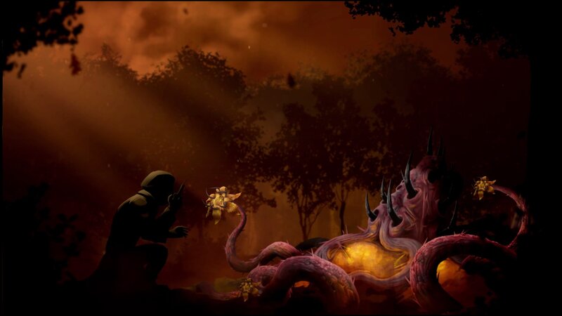 Soldier Confronting Monster