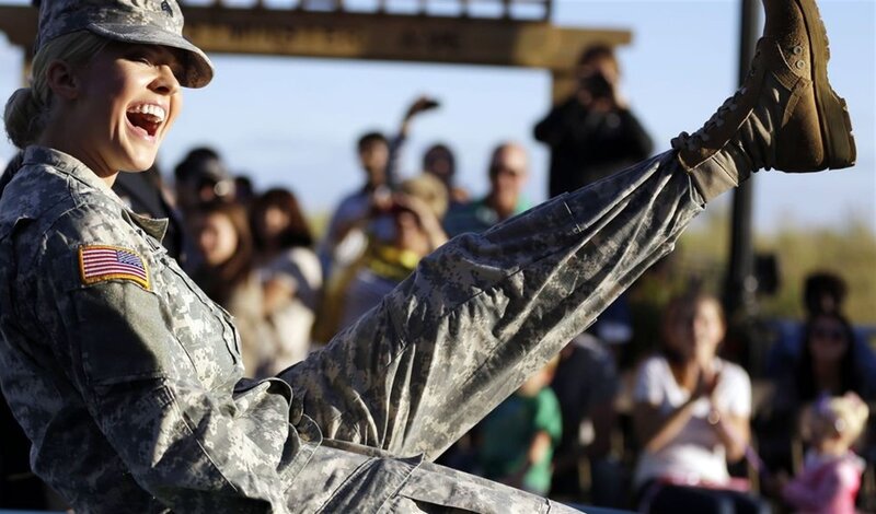Soldier Doing Leg Stretch