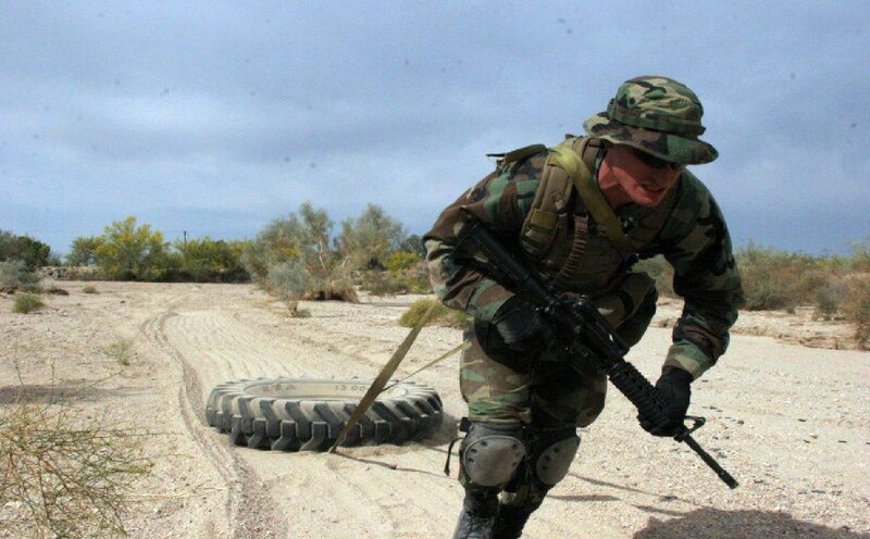Soldier Dragging Tire