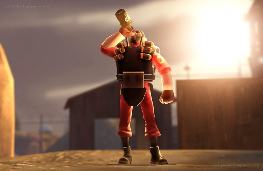 Soldier drinking a bottle