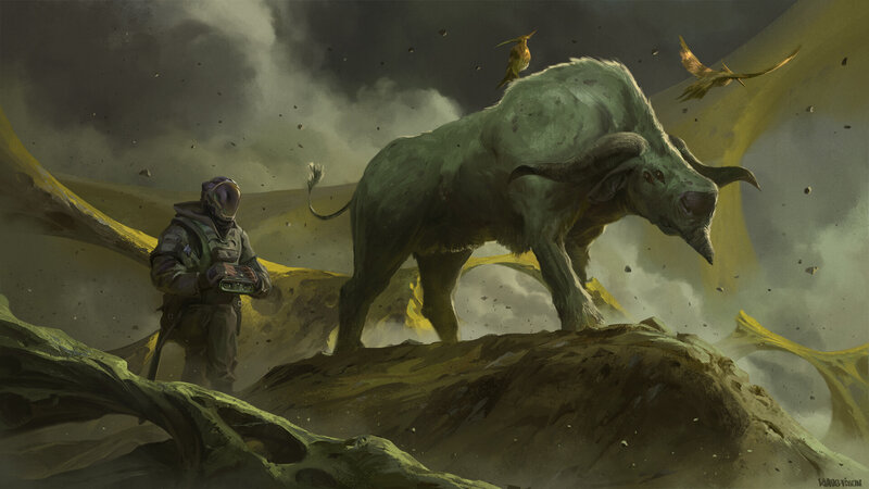 Soldier Facing Alien Beast
