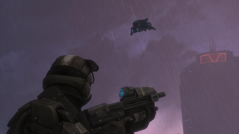 soldier facing alien craft