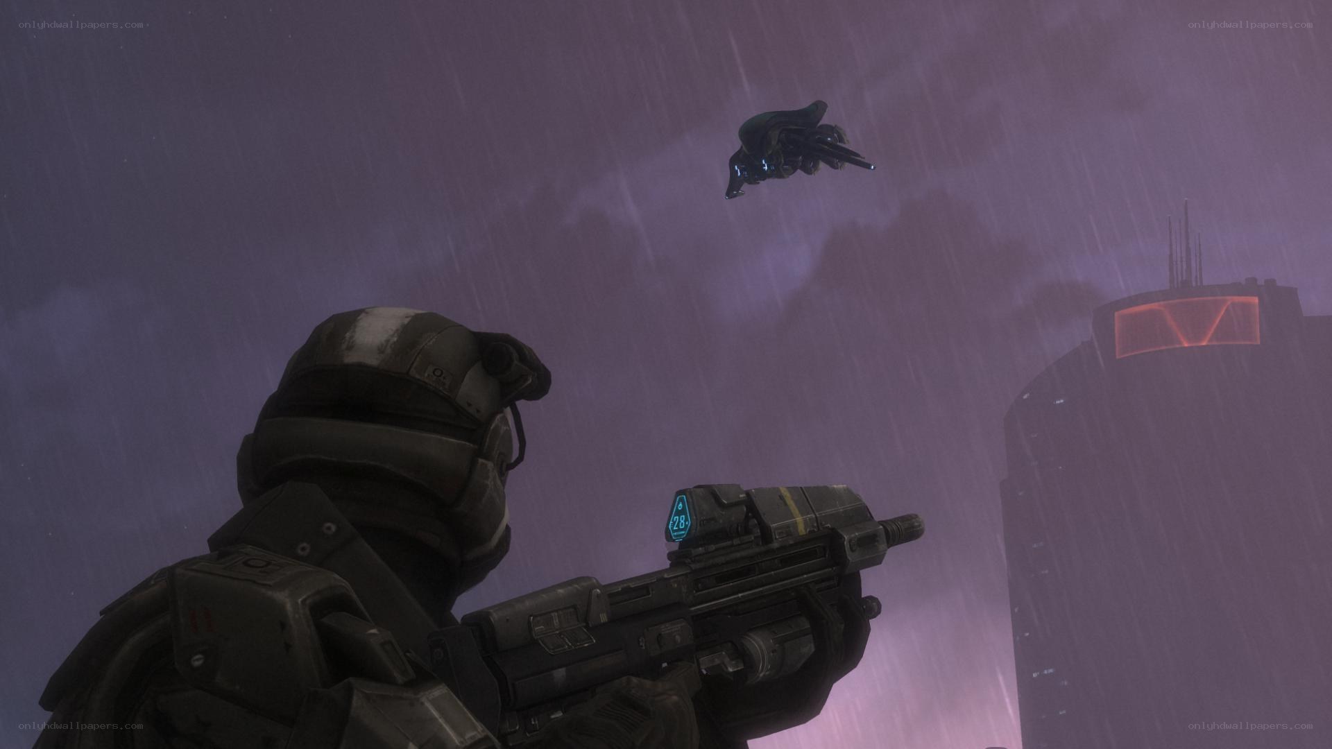 soldier facing alien craft