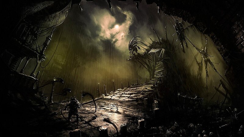 Soldier Facing Alien Creature — Black