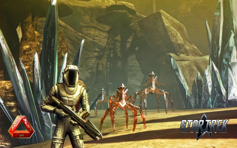 Soldier Facing Alien Creatures — Brown