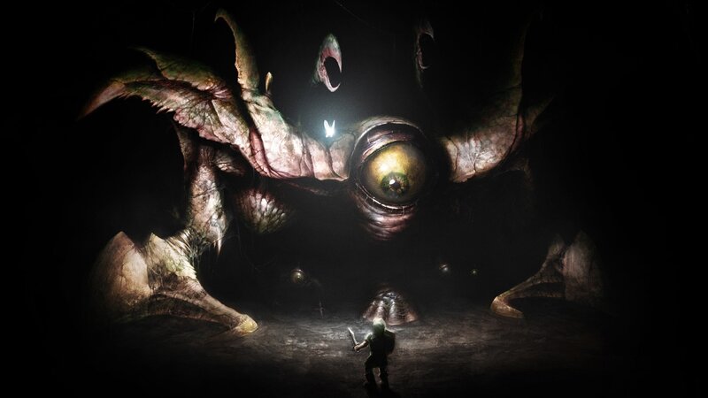 Soldier Facing Giant Monster — Black