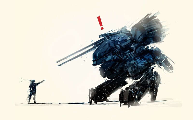 Soldier Facing Giant Robot — Blue