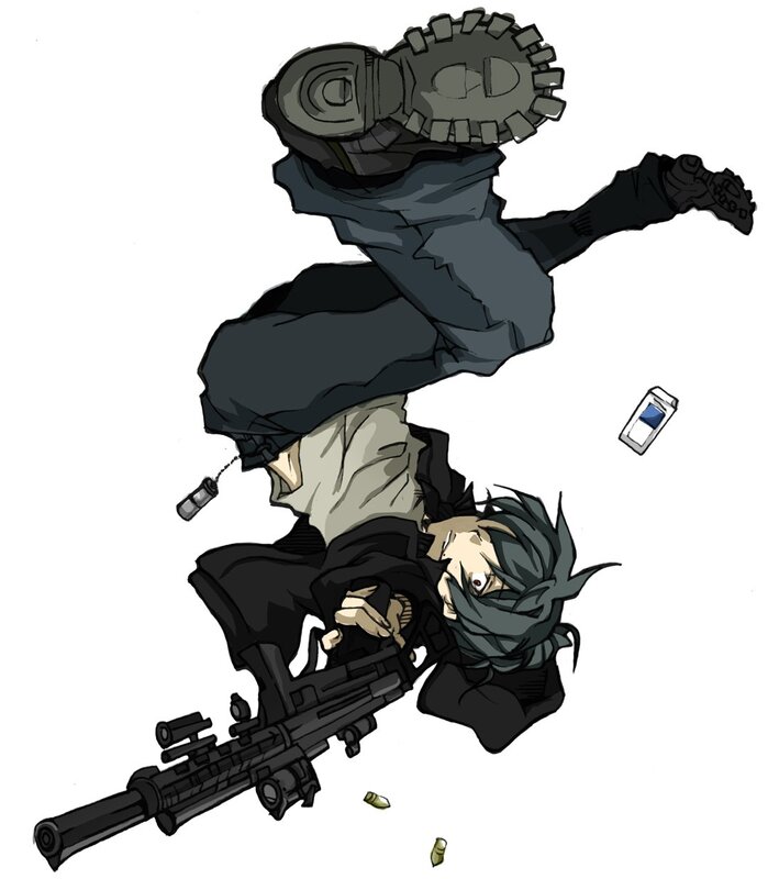 Soldier falling with rifle