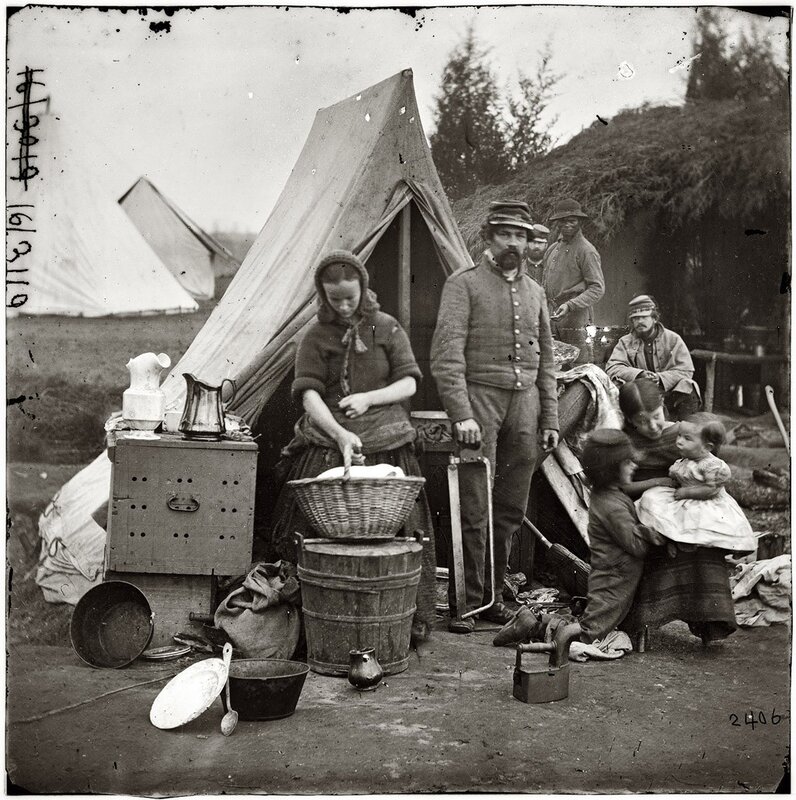 Soldier family at camp