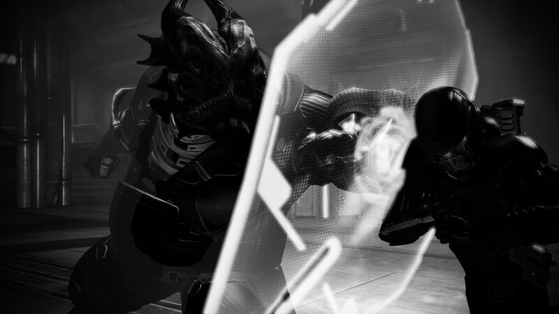 Soldier Fighting Alien — Black, Dramatic, 3d Render
