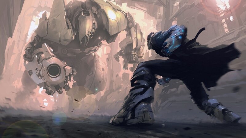 Soldier Fighting Robot — Gray