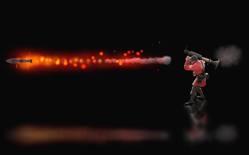 Soldier Firing Rocket — Black