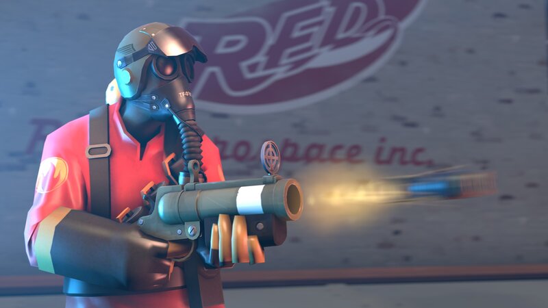 Soldier Firing Rocket — Red