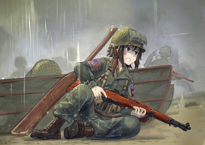Soldier Girl in Rain
